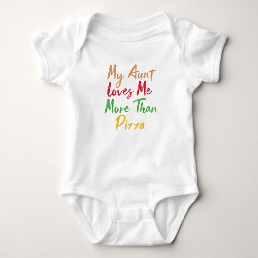 mijn tante houdt meer van me dan van pizza Baby Ca Romper (Voorkant)