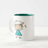 Mijn tante houdt van me Gift Tweekleurige Koffiemok (Voorkant links)