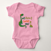 Mijn tante houdt van mij Dinosaur Romper (Voorkant)