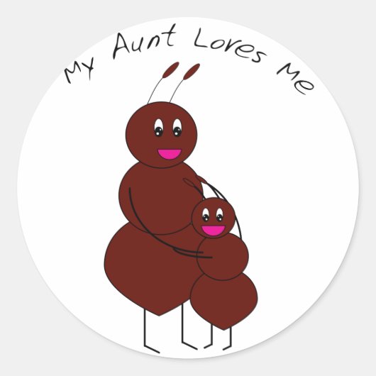 Mijn tante houdt van mij Moppige Mier Stickers (Voorkant)