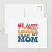 Mijn tante is absoluut cooler dan mijn moeder briefkaart (Voorkant / Achterkant)