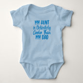 Mijn tante is cooler dan mijn vader Baby Bodysuit (Voorkant)