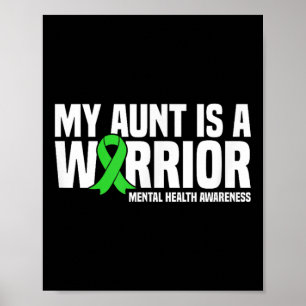 Mijn tante is een krijger groene lint geestelijke  poster