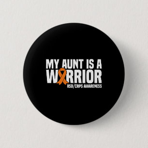 Mijn tante is een krijger Sinaasappel lint RSDCRPS Ronde Button 5,7 Cm
