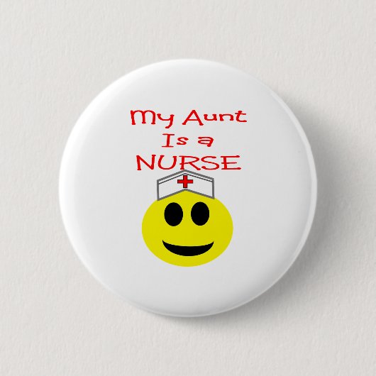 Mijn tante is een NURSE Ronde Button 5,7 Cm (Voorkant)