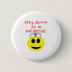 Mijn tante is een NURSE Ronde Button 5,7 Cm