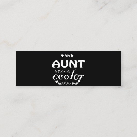 mijn tante is zeker koeler dan mijn vader contactkaartje (Voorkant)