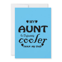 mijn tante is zeker koeler dan mijn vader