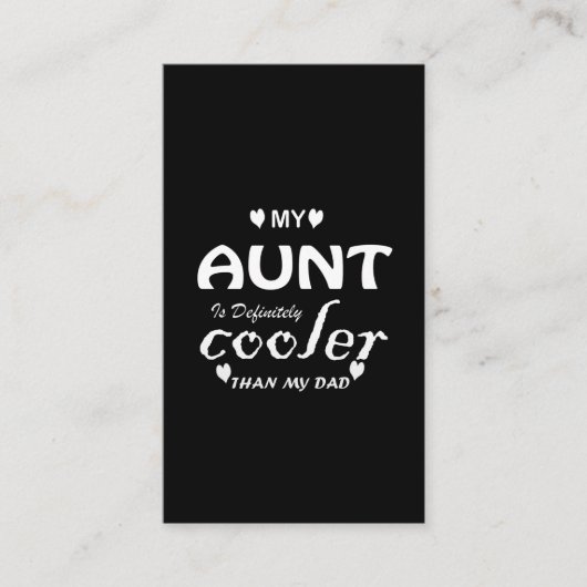 mijn tante is zeker koeler dan mijn vader visitekaartje (Voorkant)