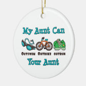 Mijn tante kan buiten de fiets rijden Triathlon Or Keramisch Ornament (Links)