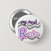 Mijn tante Rocks Tshirts en geschenken Ronde Button 5,7 Cm (Voorkant /achterkant)