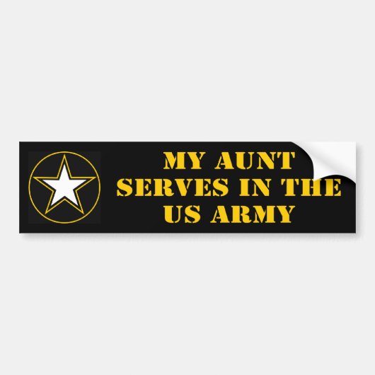 Mijn tante serveert Serven in het leger Bumpersticker (Voorkant)