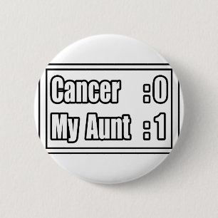 Mijn tante sloeg kanker (scorebord) ronde button 5,7 cm