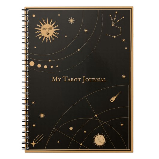 Mijn Tarot Journal - Mystisch Lijst voor zon en ma Notitieboek (Voorkant)