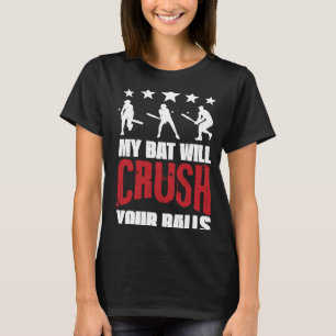 Mijn tas zal je ballen met honkbal slaan voor mann t-shirt