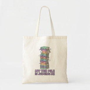 Mijn TBR-stapel oordeelt mij Funny Book Pastel Vec Tote Bag