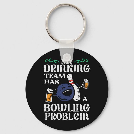 Mijn team heeft bowling probleem grappige bowler p sleutelhanger (Voorkant)