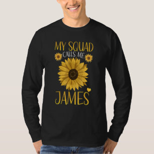 Mijn team noemt me James Sunflower bijpassende fam T-shirt