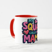 Mijn team noemt me mama kleurrijke Moederdag Mok (Voorkant links)