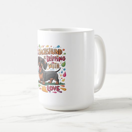 Mijn teckel druipt van de liefde koffiemok (Voorkant rechts)