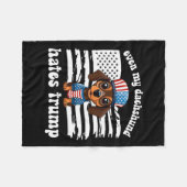 Mijn Teckel Haat Trump Honden Kamala Harris Stem Fleece Deken (Voorkant (Horizontaal))