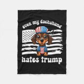 Mijn Teckel Haat Trump Honden Kamala Harris Stem Fleece Deken (Voorkant)