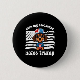 Mijn Teckel Haat Trump Honden Kamala Harris Stem Ronde Button 5,7 Cm