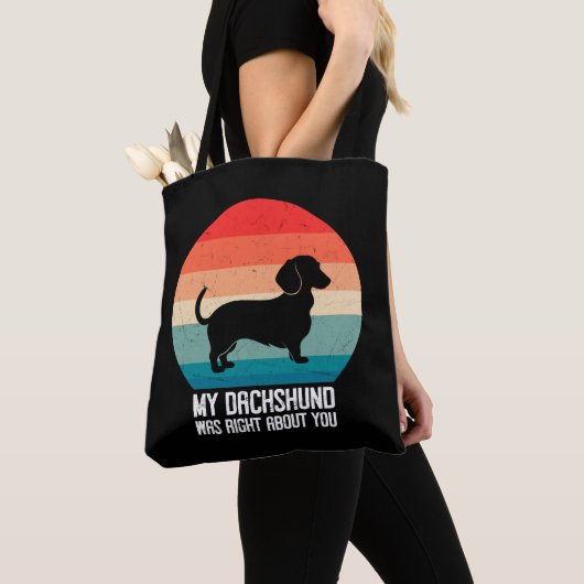 Mijn teckel had gelijk over je hond retro tote bag (Dichtbij)