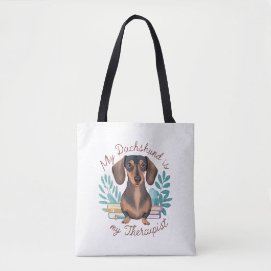Mijn teckel is mijn therapeut tote bag (Voorkant)
