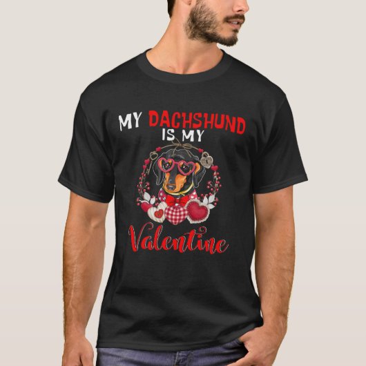 Mijn teckel is mijn Valentijn T-shirt (Voorkant)