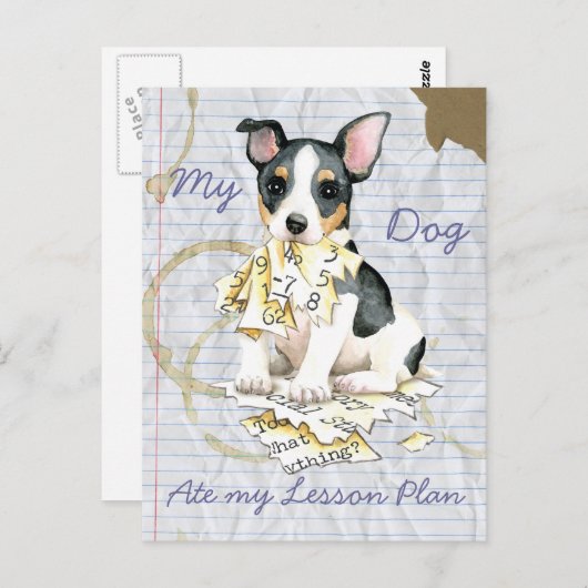 Mijn Teddy Roosevelt Terrier Ate Mijn Lesson Plan Briefkaart (Voorkant / Achterkant)