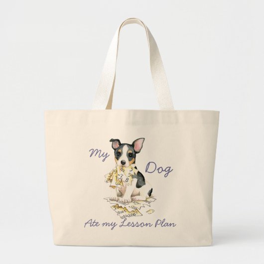 Mijn Teddy Roosevelt Terrier Ate mijn Lesson Plan Grote Tote Bag (Voorkant)