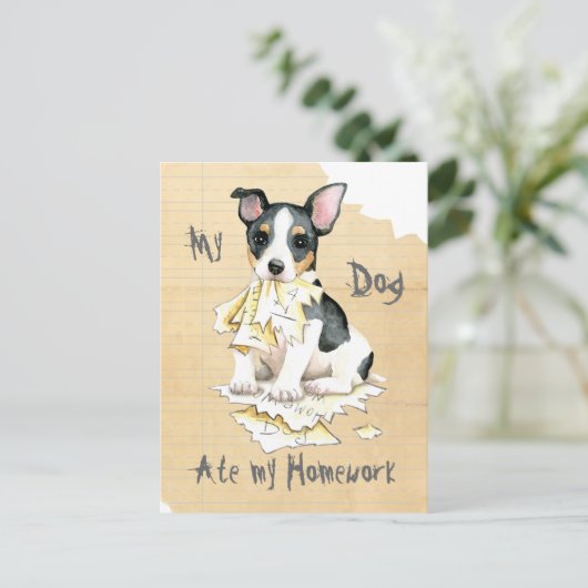 Mijn Teddy Roosevelt Terrier Ate mijn thuiswerk Briefkaart (Staand voorkant)