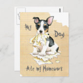 Mijn Teddy Roosevelt Terrier Ate mijn thuiswerk Briefkaart (Voorkant / Achterkant)