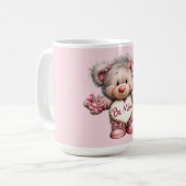 Mijn teddybeer met hartboeket koffiemok (Voorkant links)