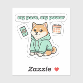 Mijn Tempo Mijn Kracht Sticker – Motiverende Shiba