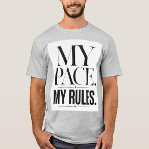 Mijn Tempo Mijn Regels Motiverende Typografie T-shirt