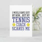 Mijn Tennis Coach geeft me wat Bedankkaart (Staand voorkant)