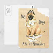 Mijn Tervuren Ate Mijn thuiswerk Briefkaart (Voorkant / Achterkant)