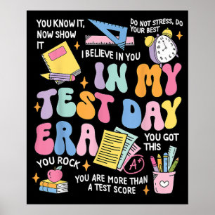 Mijn Test Day Era Retro Groovy Testen Dag Leraar Poster
