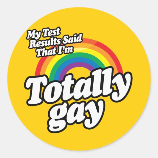 MIJN TESTRESULTATEN ZEI GAY RONDE STICKER (Voorkant)
