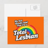 MIJN TESTRESULTATEN ZEI LESBIAN BRIEFKAART (Voorkant / Achterkant)