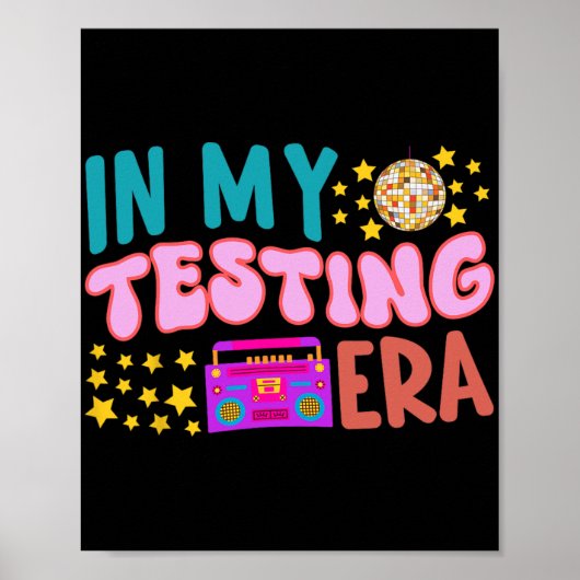 Mijn testtijdperk School Leraar Student Groovy Tes Poster (Voorkant)