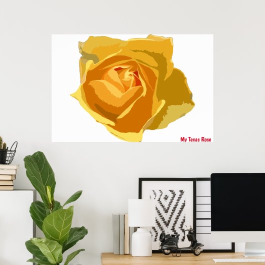 Mijn Texas Roos Poster (Thuiskantoor)