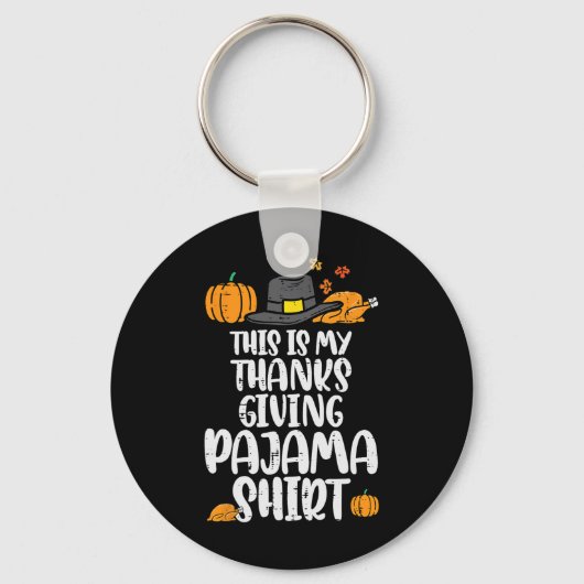 Mijn Thanksgiving Pyjama Turkije Dag Herfst Mannen Sleutelhanger (Voorkant)