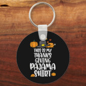 Mijn Thanksgiving Pyjama Turkije Dag Herfst Mannen Sleutelhanger (Voorkant)