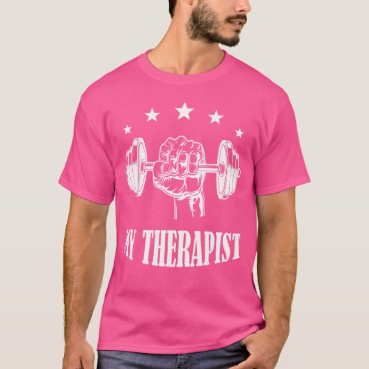Mijn therapeut Barbell Workout T-shirt (Voorkant)