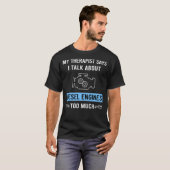 Mijn therapeut diesel motor t-shirt (Voorkant volledig)