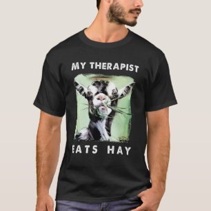 Mijn therapeut eet hooi - Grappig geitenliefhebber T-shirt