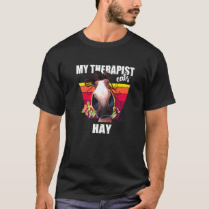 Mijn therapeut eet hooi Grappig paardrijden Eques T-shirt